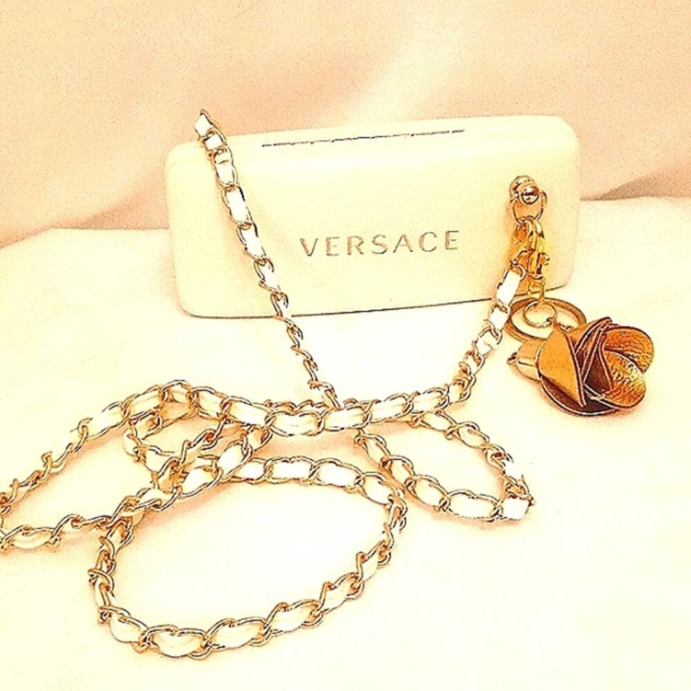 Versace Crossbody SUNGLASS Mini‎ BAG Shoulder Clutch w Gold Chain & Charm added